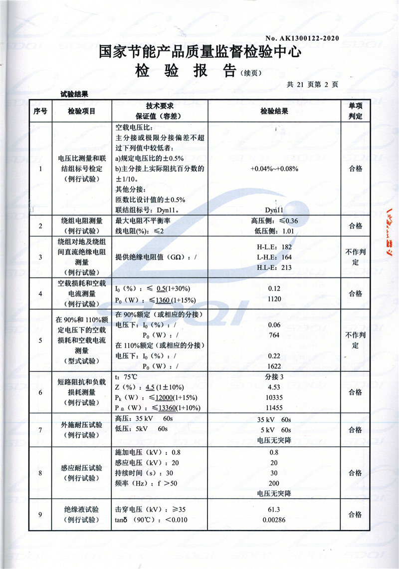 高低压试验报告-S11-1250东营东营东营油浸式变压器-2.jpg